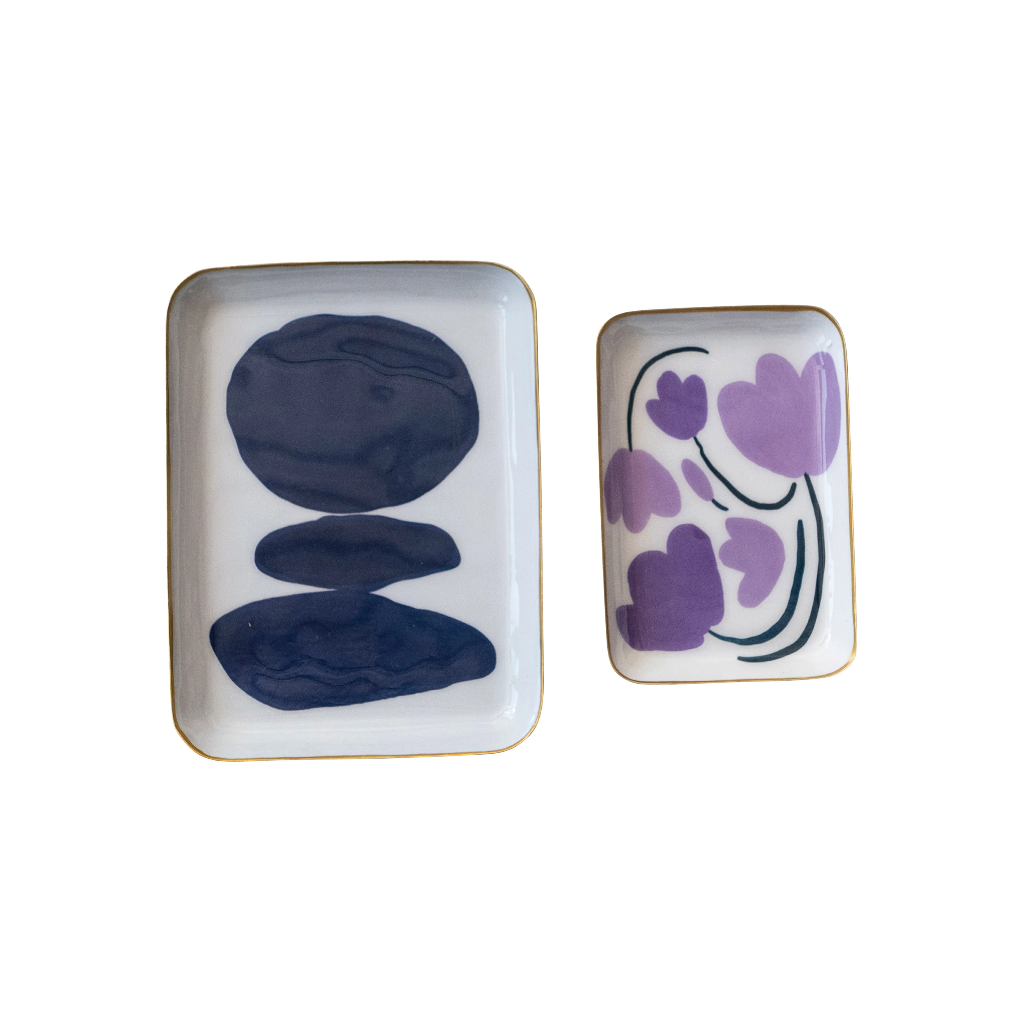 Abstract Enameled Metal Trays