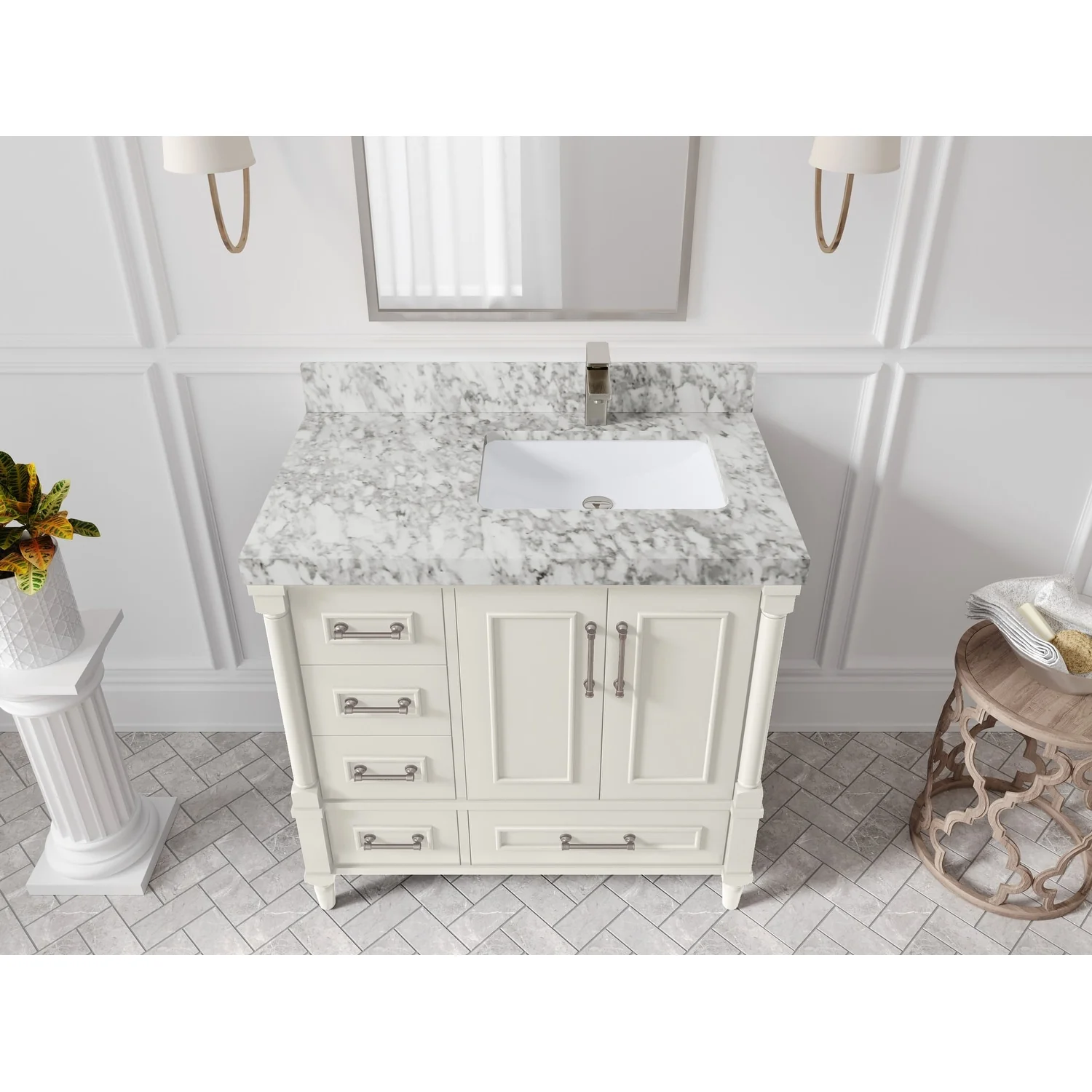 Willow Collections 36 in. W x 22 in. D Aberdeen Right Offset Sink Bathroom Vanity with Countertop
