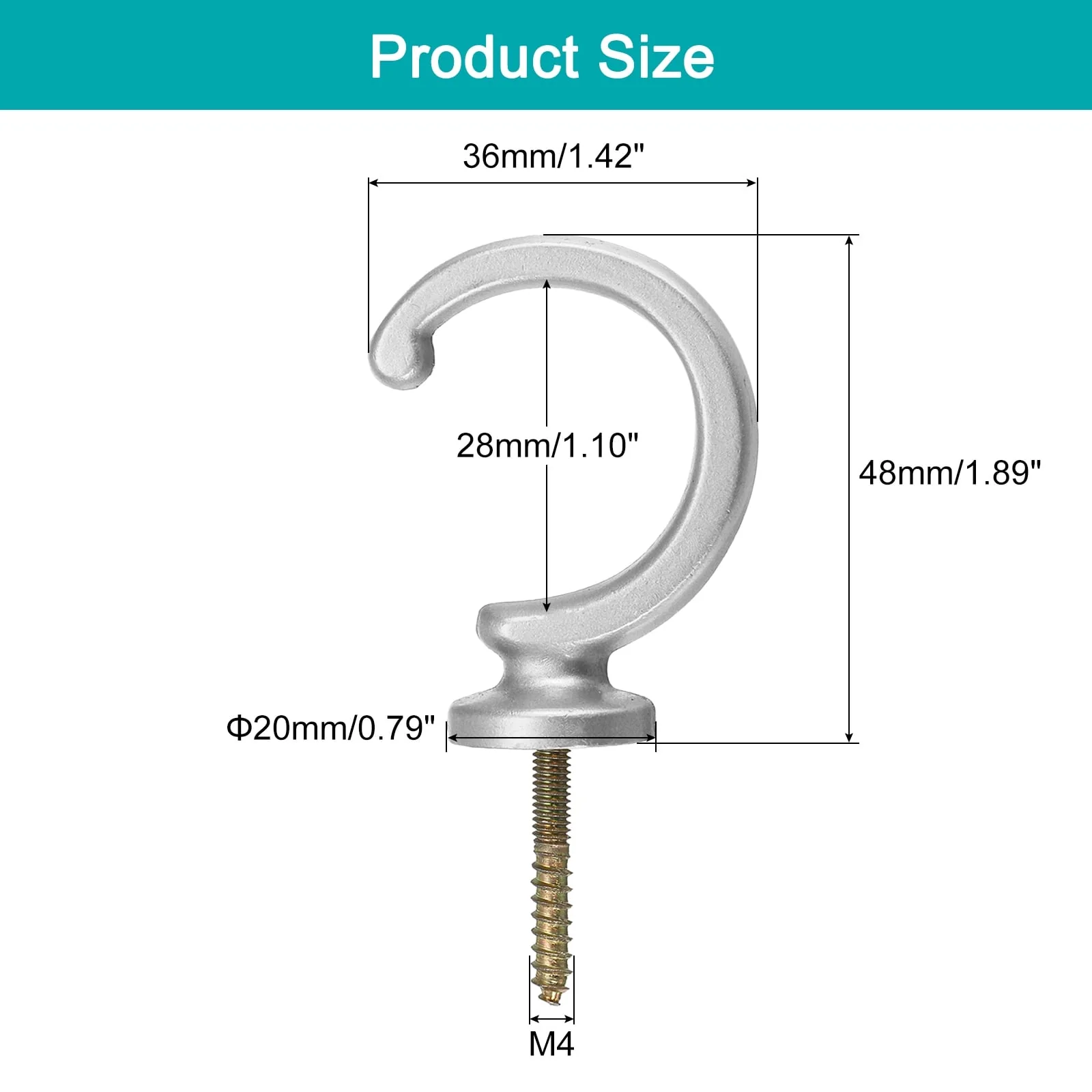 Aluminum Alloy Wall Mounted Curtain Holdback Drapery Tieback Hooks