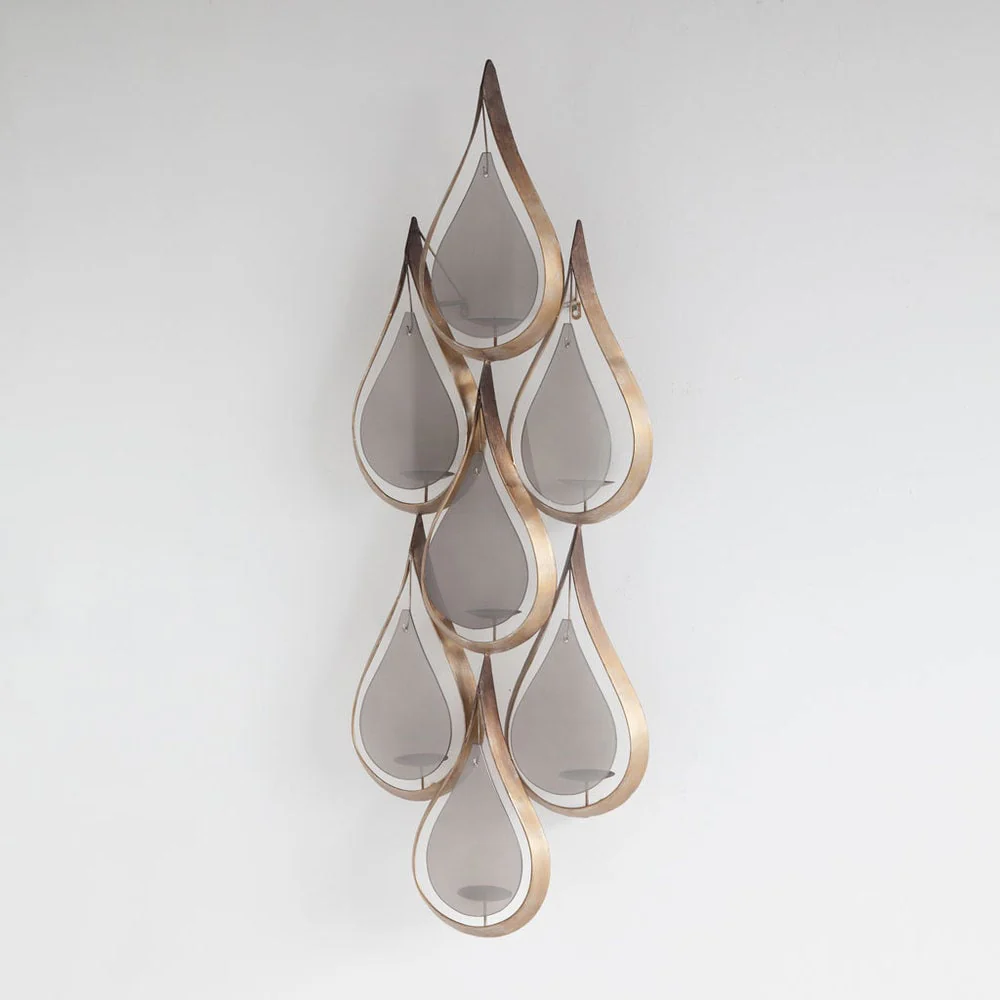 Edidon Gold Metal Tear Drop Candle Display - 20.1