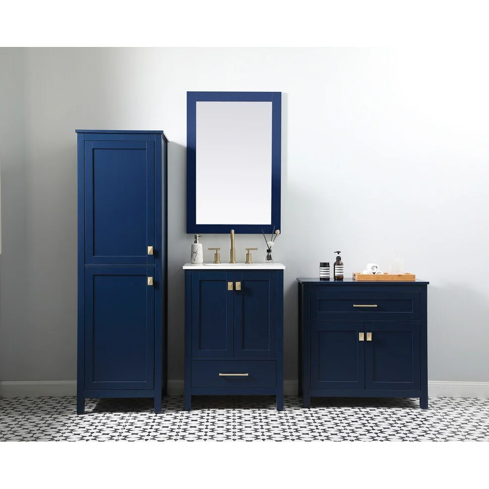 Indigo Home 30 Inch Bathroom Storage Freestanding Cabinet - 30 x 16