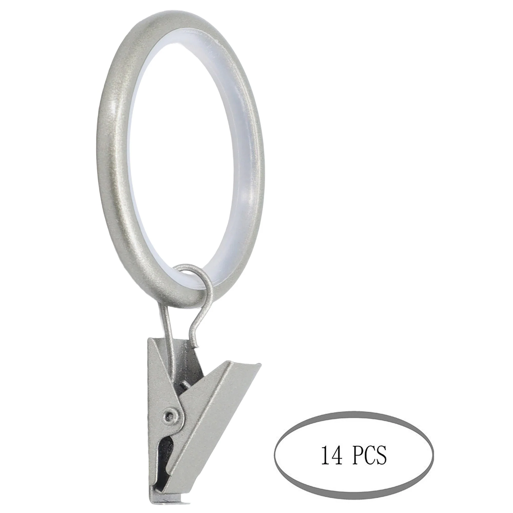 Meriville Drapery Curtain Rings with Clip - 1.5-Inch Inner Diameter with insert