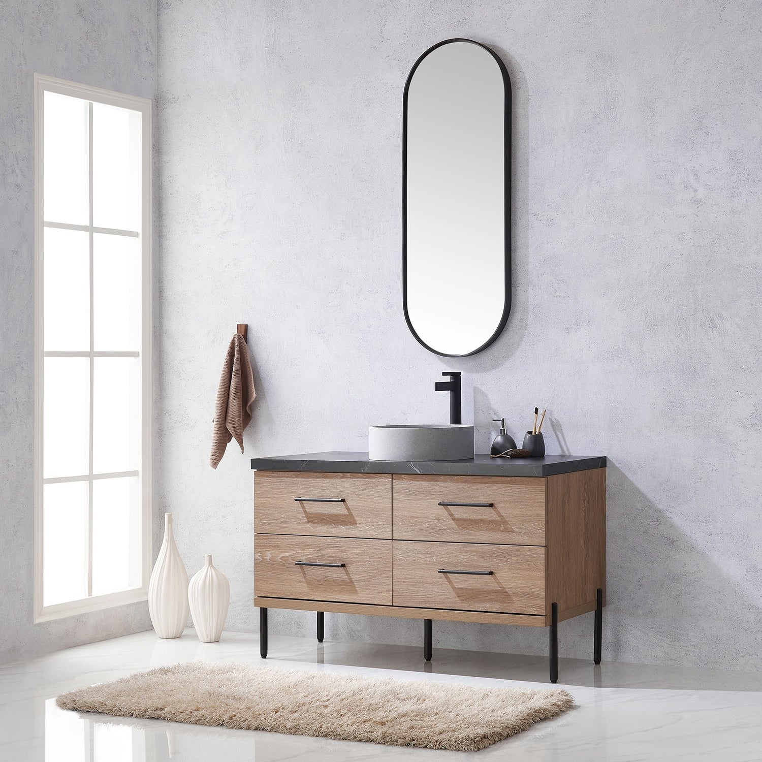 Trento Bath Vanity with Sintered Stone Top with Concrete Sink (C)