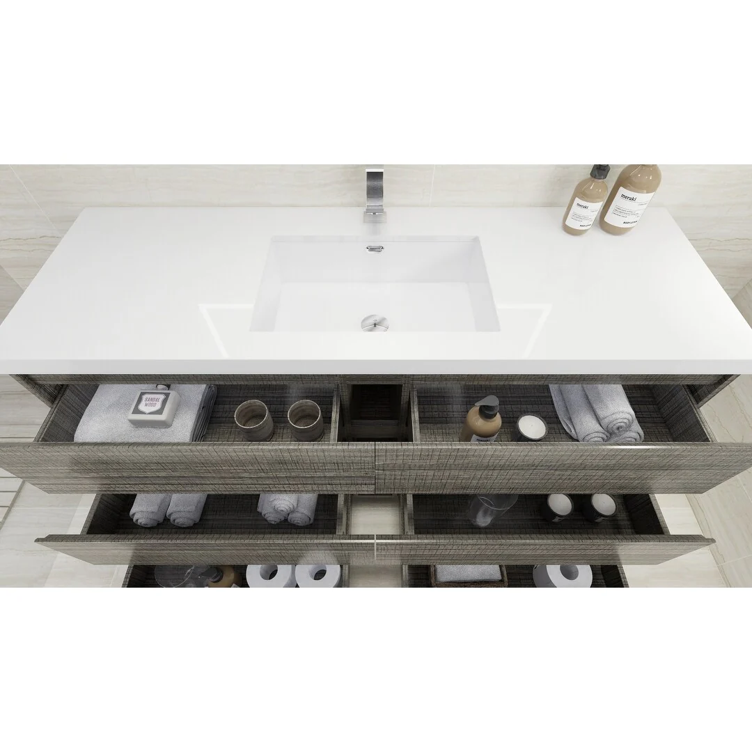 Aron 60'' Freestanding Vanity with Single Reinforced Acrylic Sink