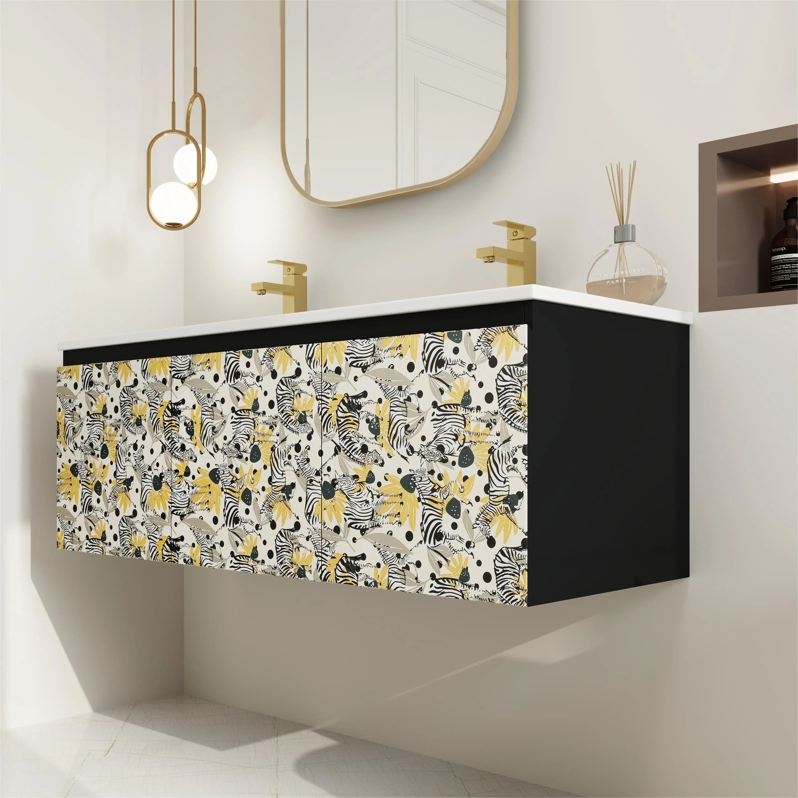 BNK 24/30/48 Inch Double Sink Bathroom Vanity with Soft Close Door