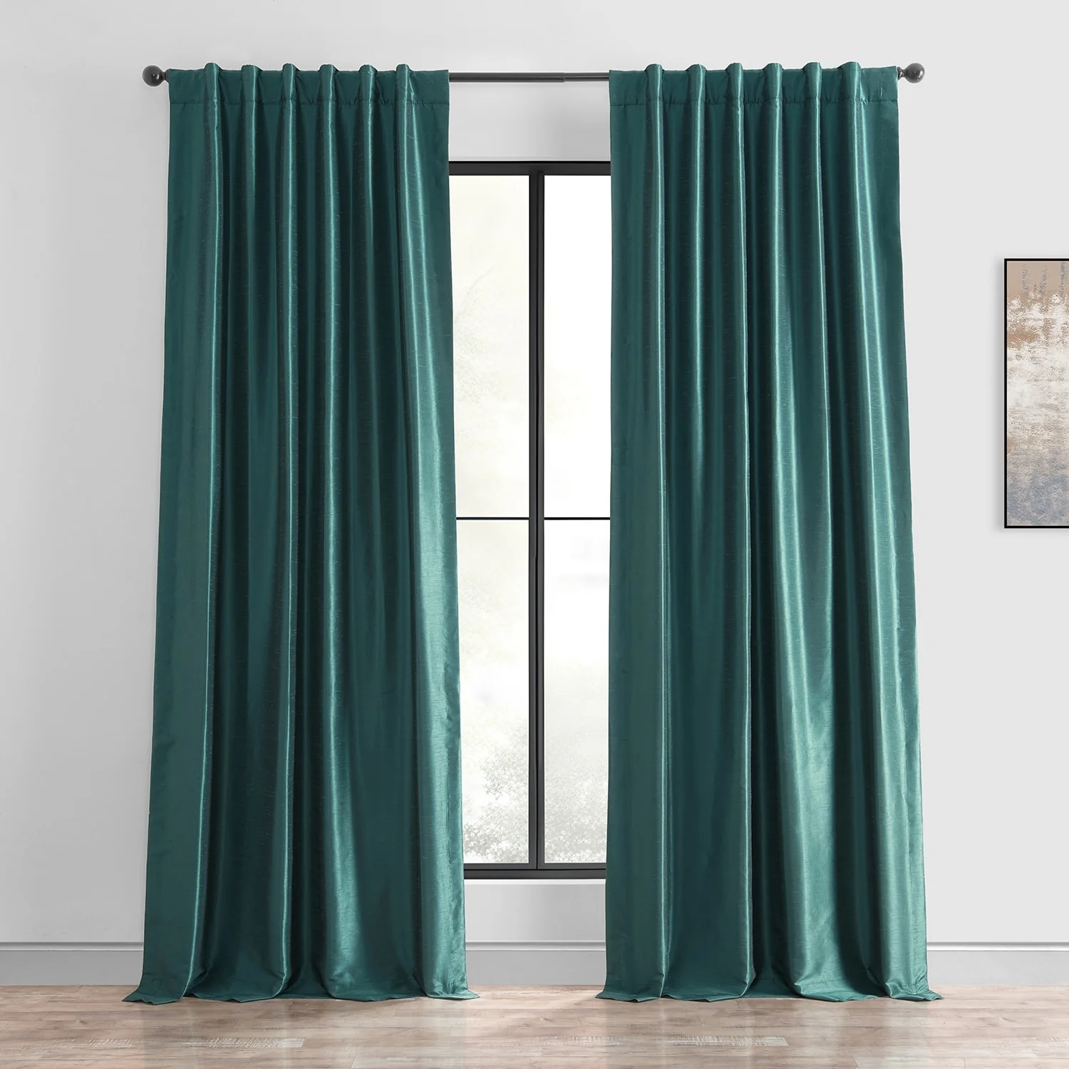 Exclusive Fabrics Textured Faux Dupioni Silk Thermal Blackout Curtains (1 Panel)