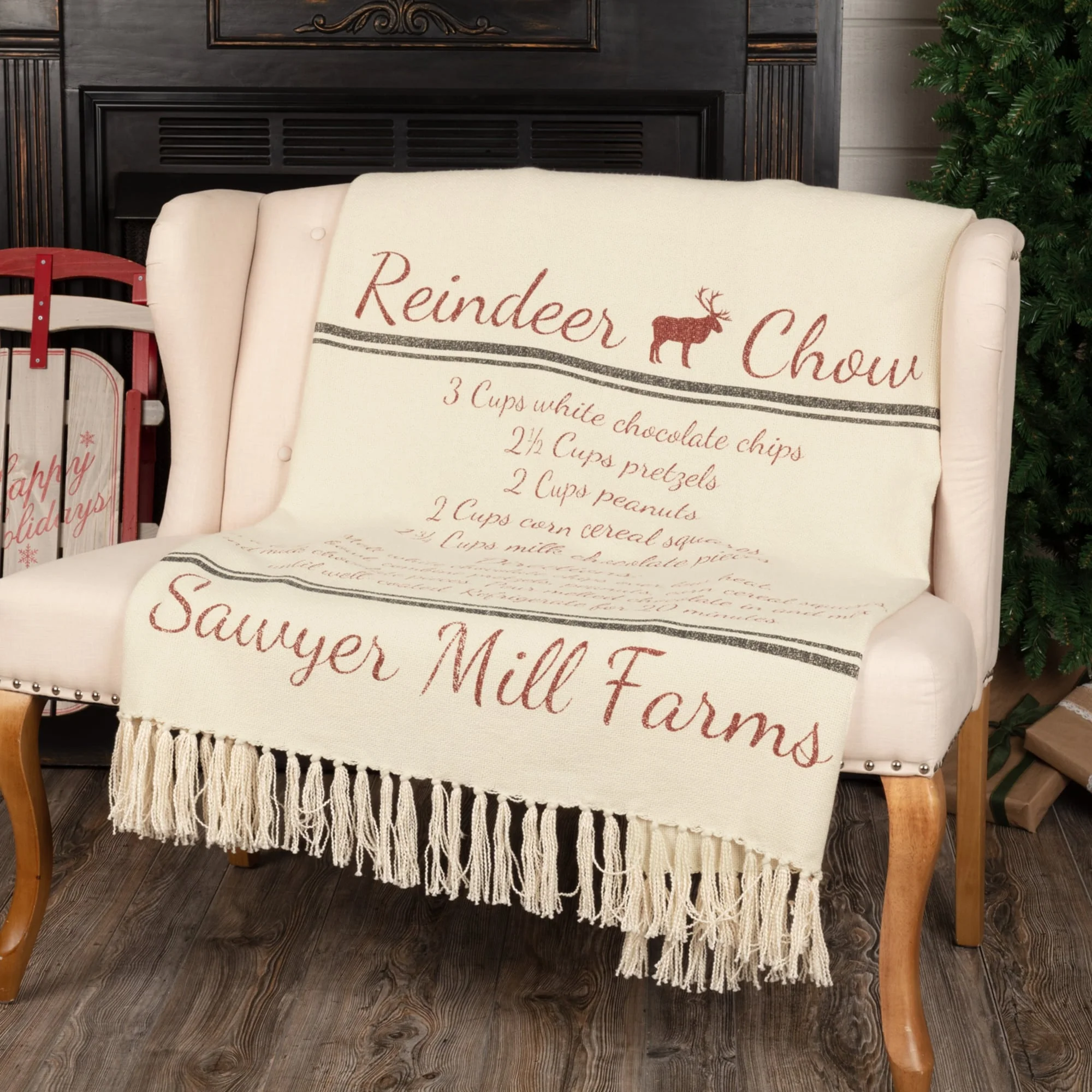 Sawyer Mill Reindeer Chow Woven Throw 60x50