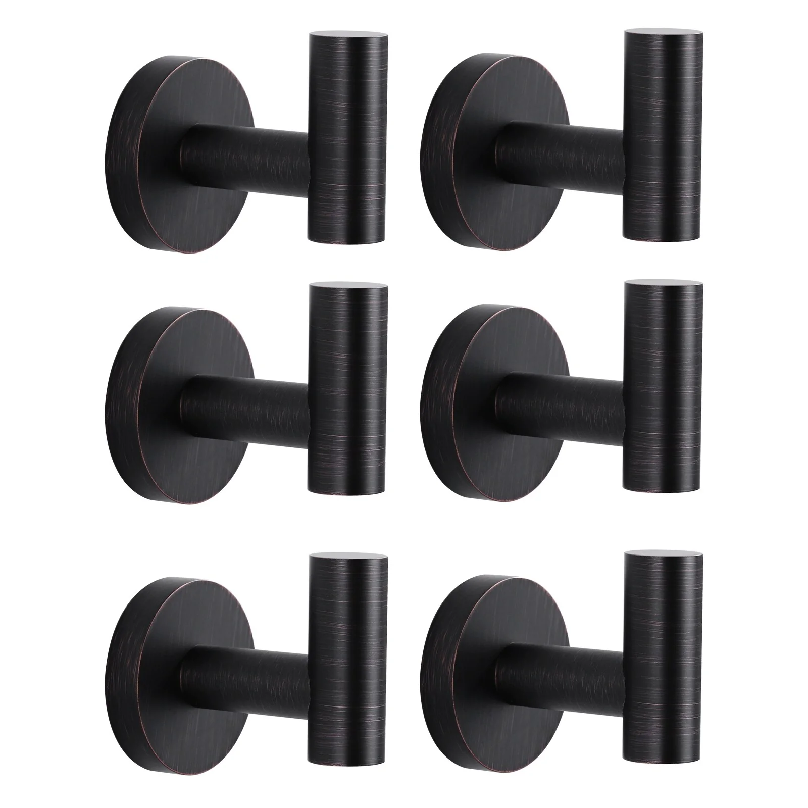WOWOW Stainless Steel J-Hook Robe/Towel Hook 6-Pack