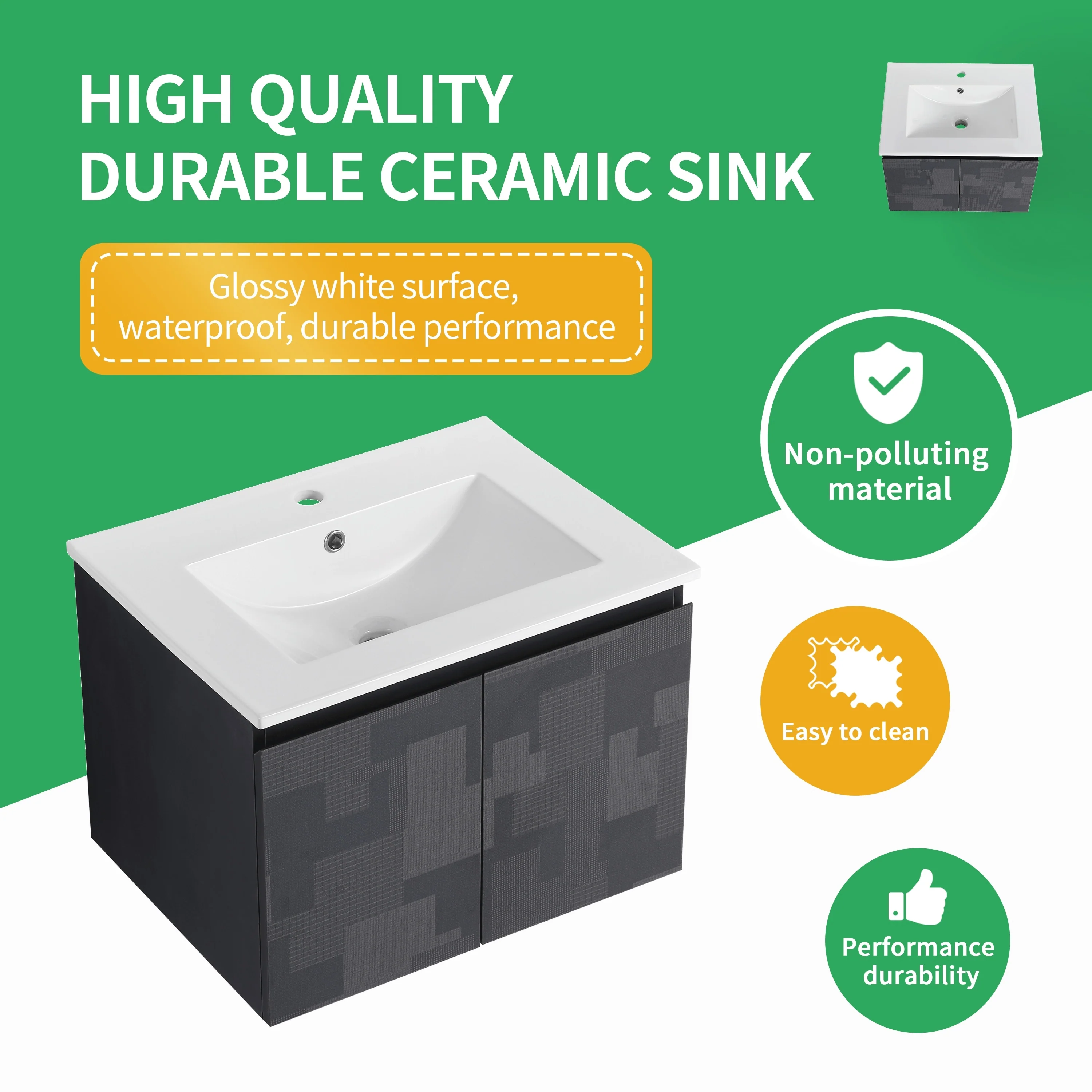 BNK 24/30/48 Inch Double Sink Bathroom Vanity with Soft Close Door
