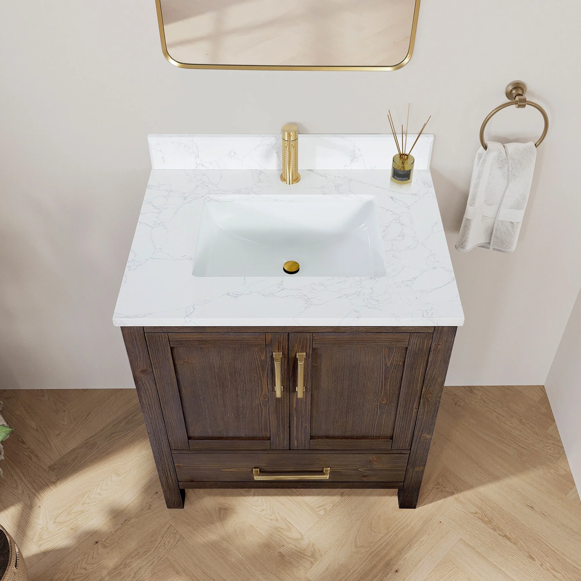 Shannon Bath Vanity with Composite Stone Countertop without Mirror