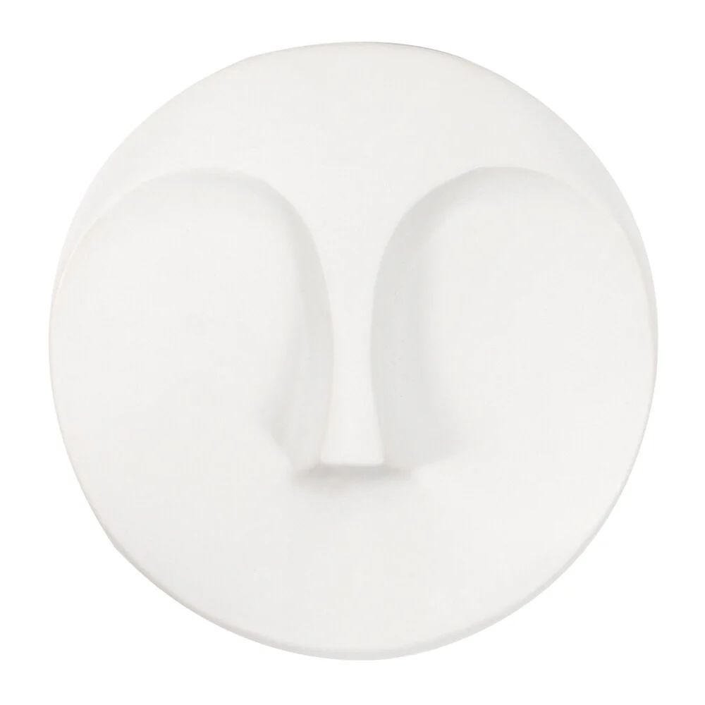 Allan Andrews Matte White Round Face Wall Sculpture