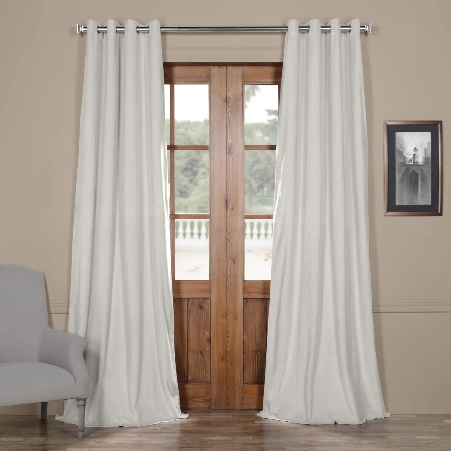 Exclusive Fabrics Signature Blackout Velvet Grommet Curtain (1 Panel)