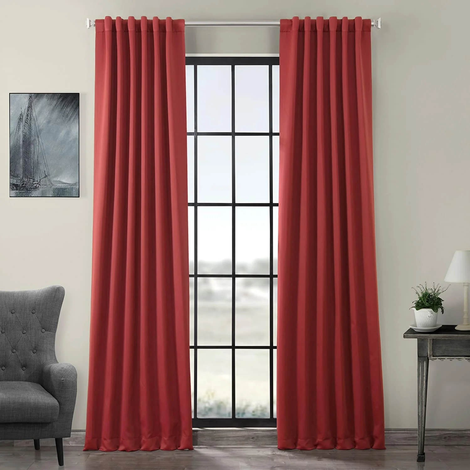 Exclusive Fabrics Room Darkening 120-inch Curtain Panel Pair (2 Panels)