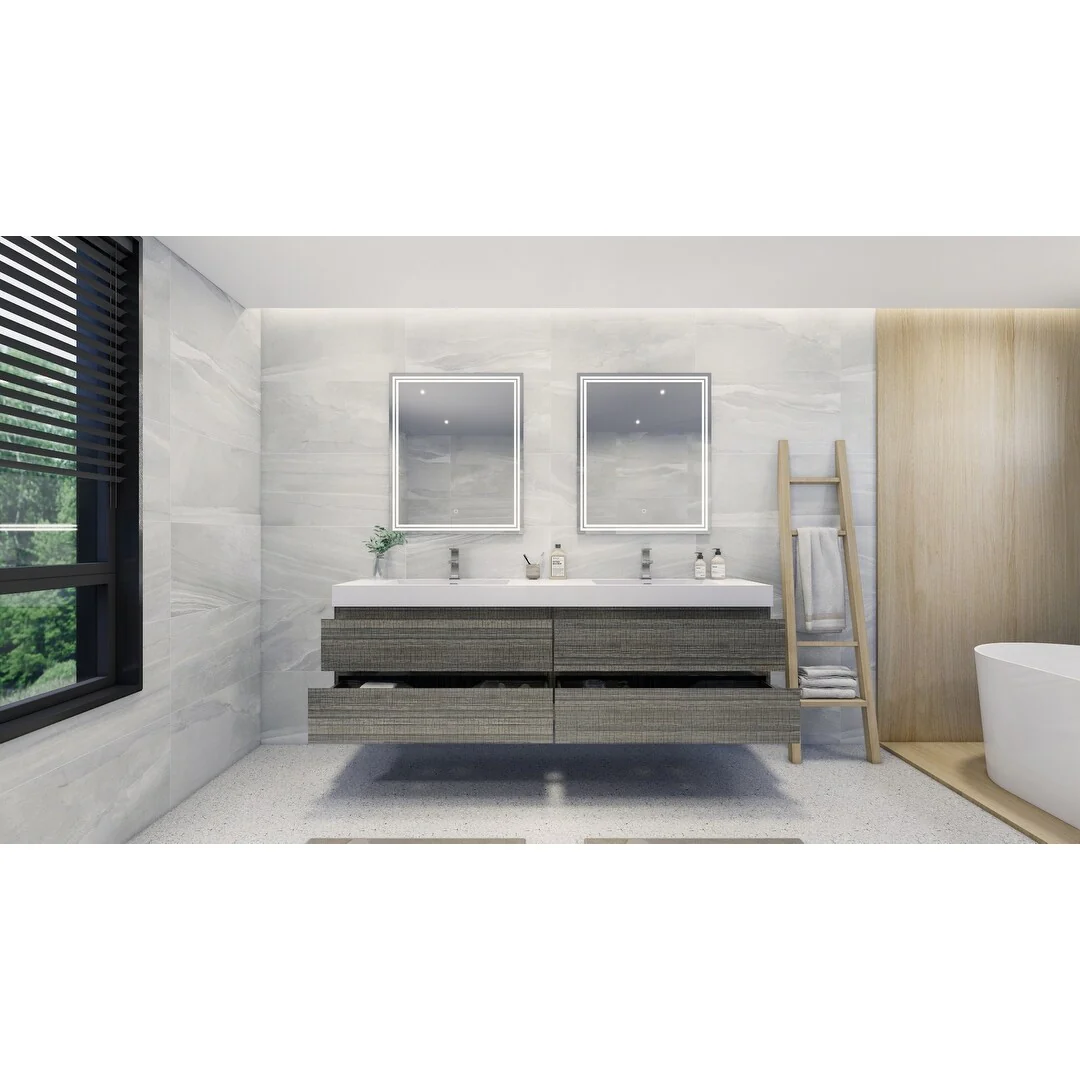 Baillie 72'' Wall-Mounted Vanity with Double Reinforced Acrylic Sink