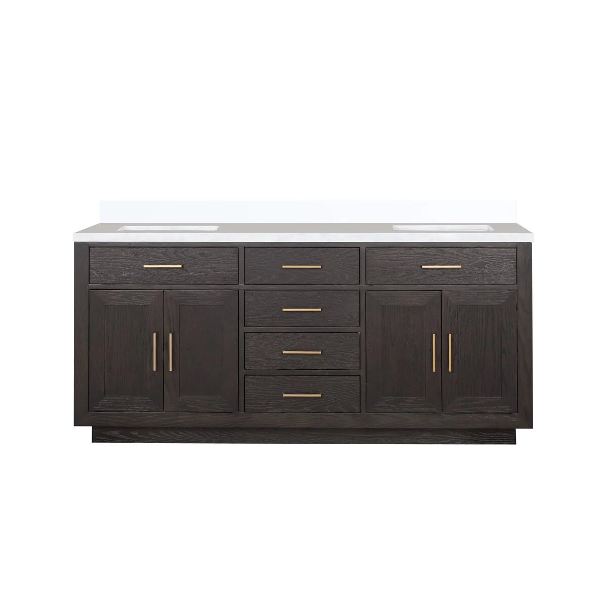 Abbey 60 in W x 22 in D Black Oak Double Bath Vanity and Cultured Marble Top