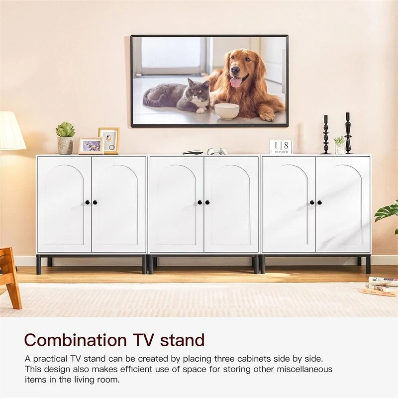 Bathroom Storage Cabinet Sideboard Buffet Cabinet with Shelf Doors - 15.75