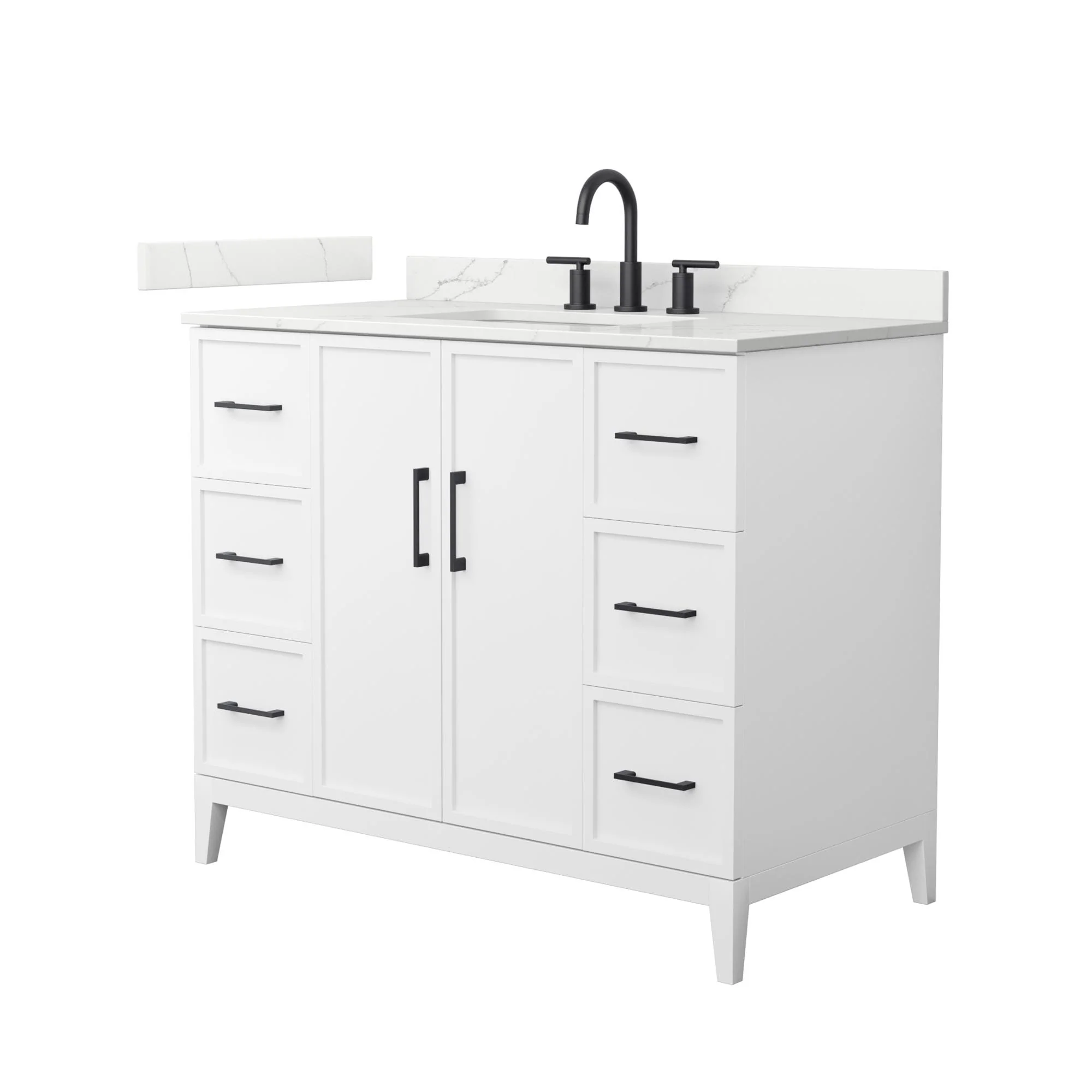 Elan 42-inch Single Vanity, 3 Hole Quartz Top