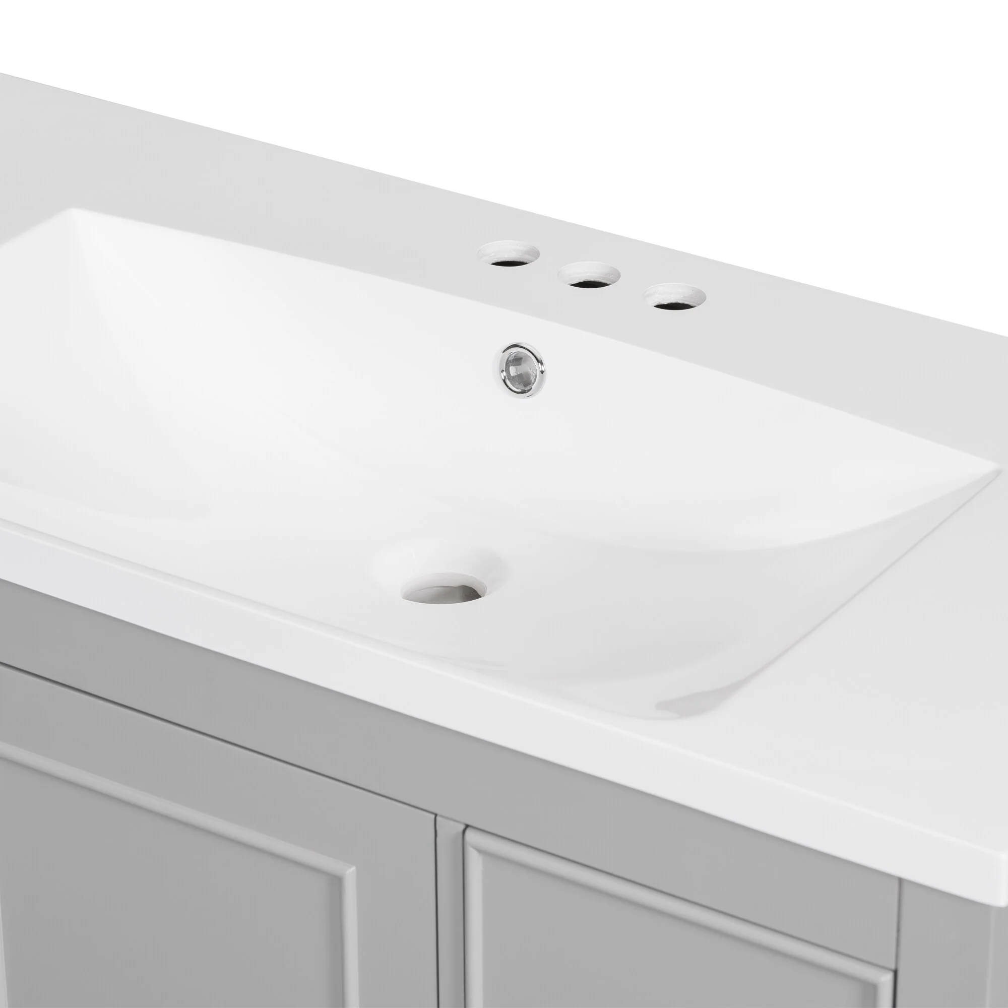 Bathroom Vanity with Sink, Bathroom Vanity Cabinet with 4 Drawers and 1 Door, Storage Cabinet with Adjustable Shelves