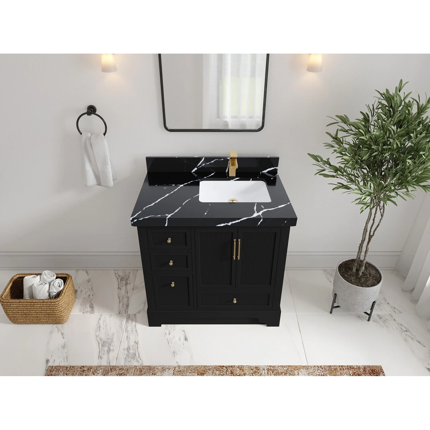 Willow Collections 36 in. W x 22 in. D Alys Right Offset Sink Bathroom Vanity with Countertop