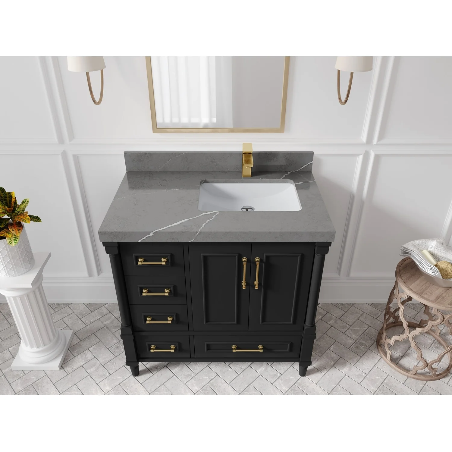 Willow Collections 36 in. W x 22 in. D Aberdeen Right Offset Sink Bathroom Vanity with Countertop