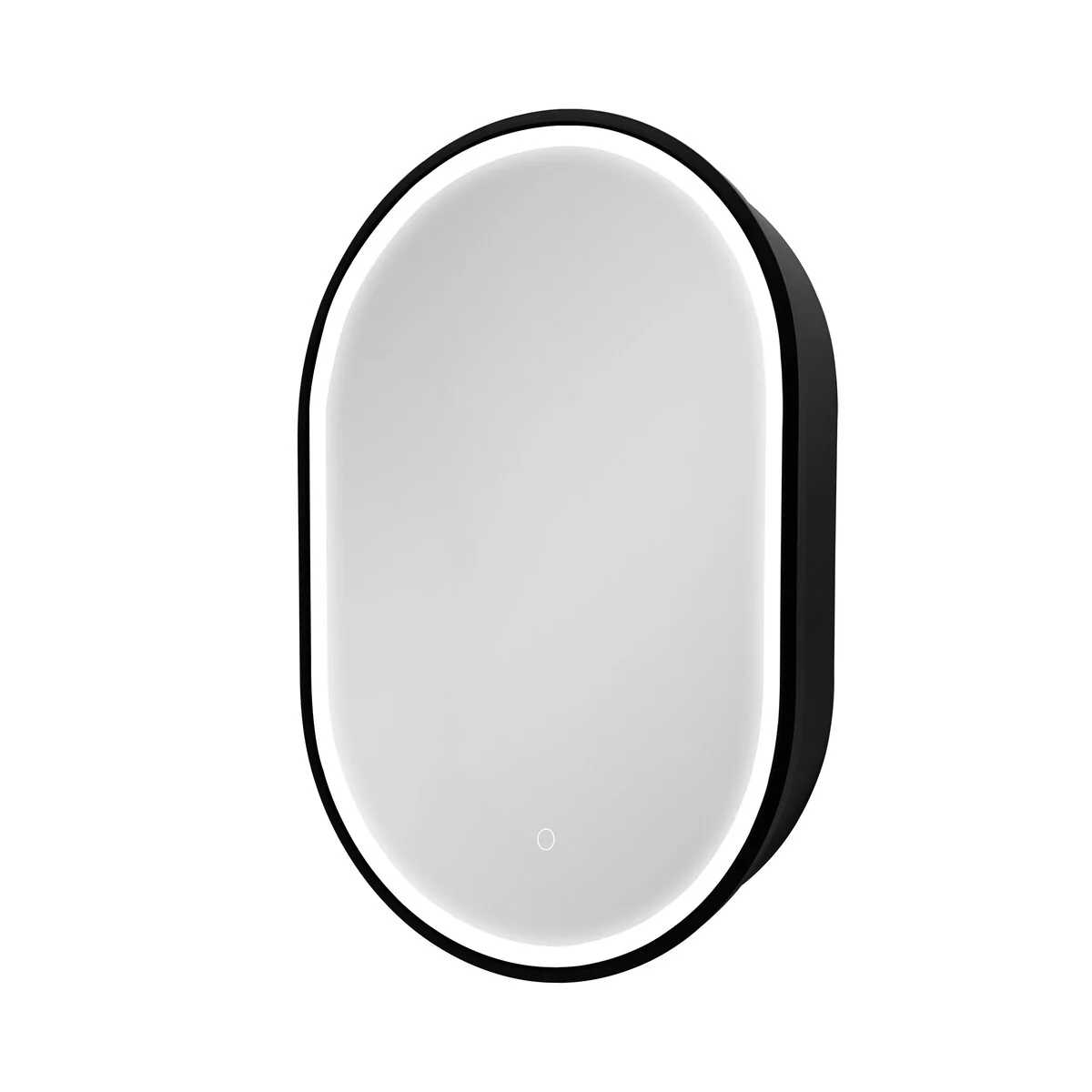 LED Oval Black Metal Framed Wall mount Bathroom Medicine Cabinet