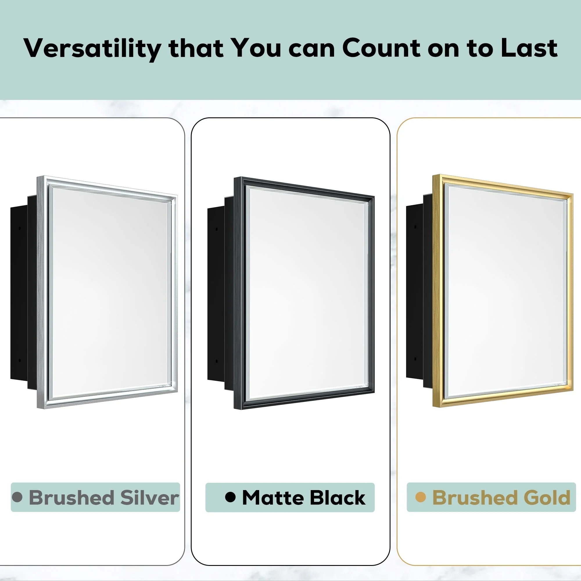 TokeShimi Medicine Cabinets for Bathroom with Mirror, Beveled Framed