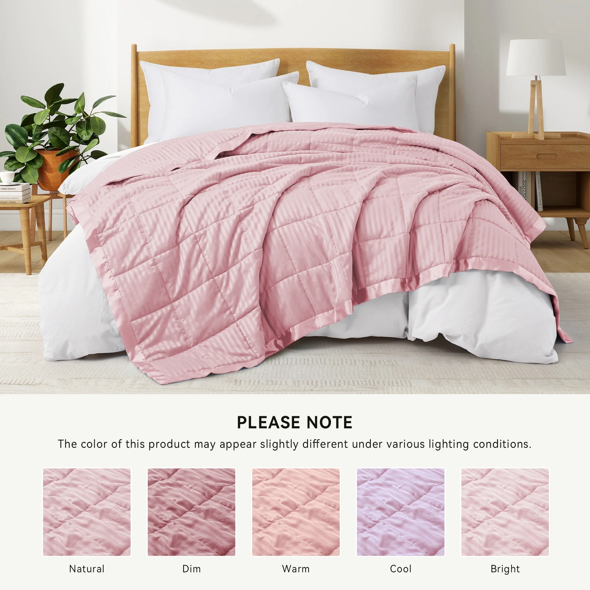 Hotel Quality Luxury All Season Jacquard Soft Bed Blanket with Satin Trim, Cozy and Warm