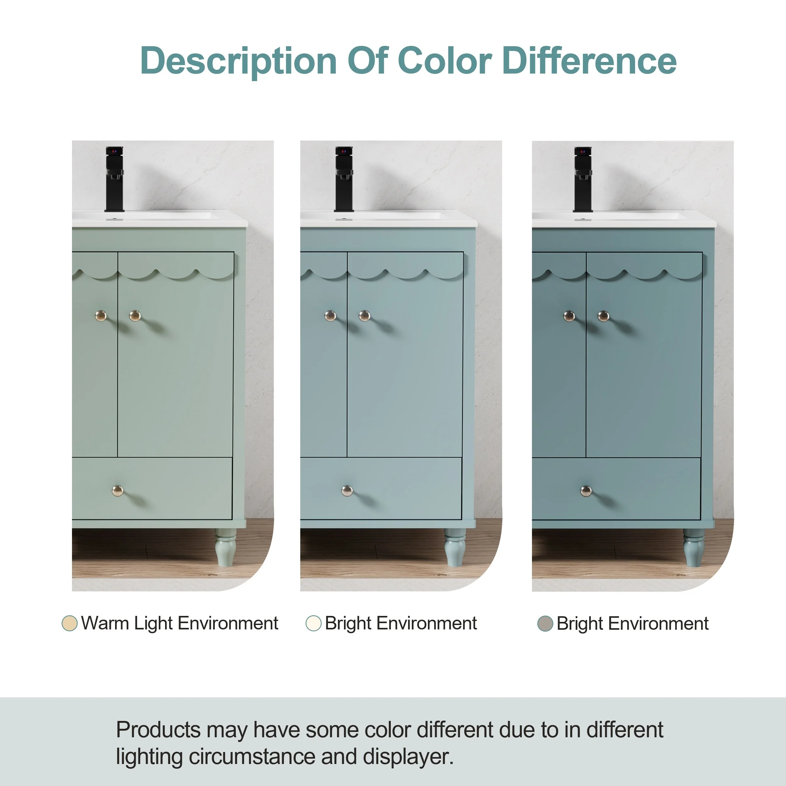 Lace Trim Freestanding Bathroom Vanity Set - Perfect for Bathrooms