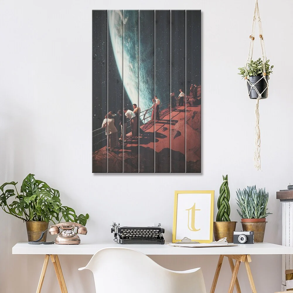 Missing the Ones we left Behind Print On Wood by Frank Moth - Multi-Color