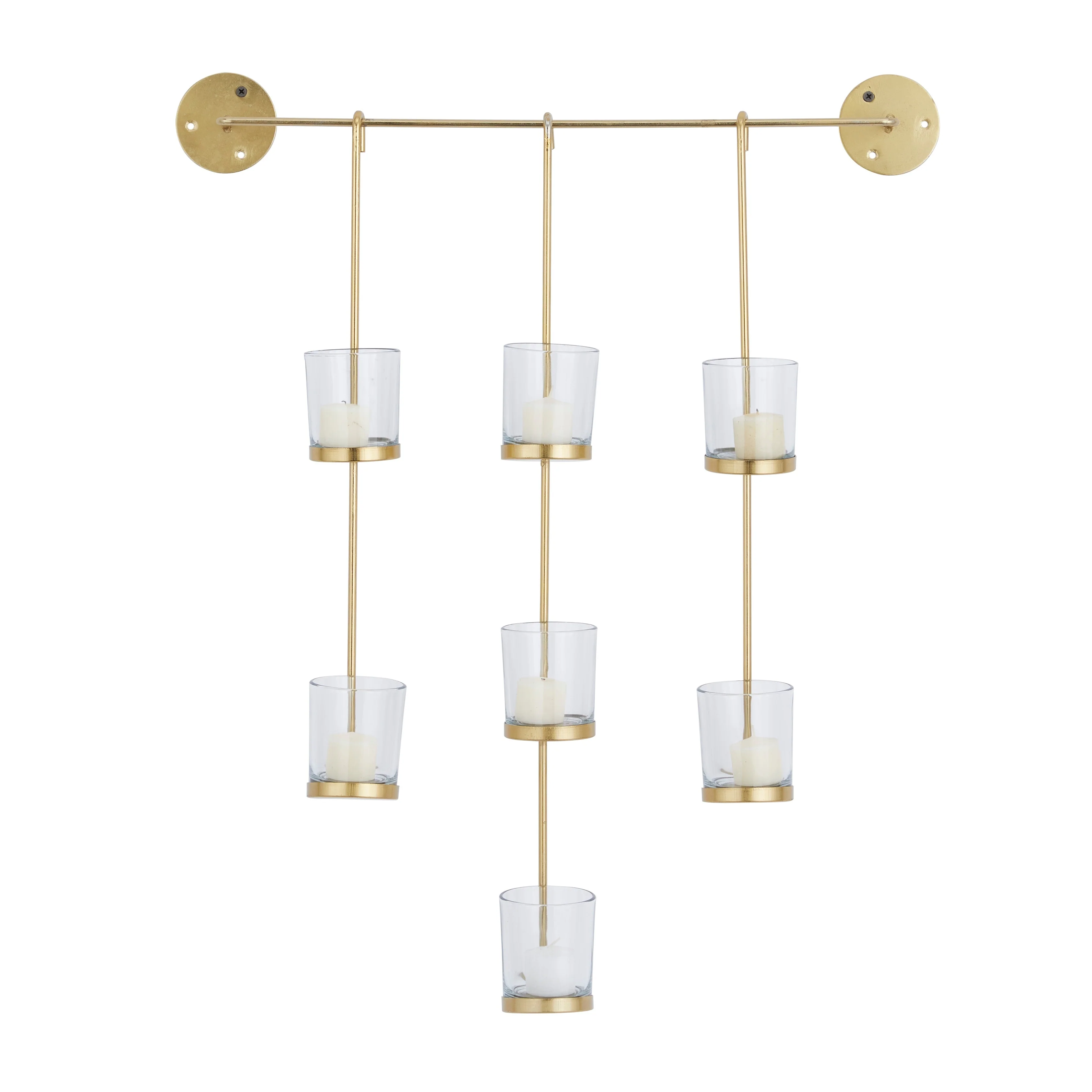 CosmoLiving by Cosmopolitan Silver Metal 7 Candle Wall Sconce - 23