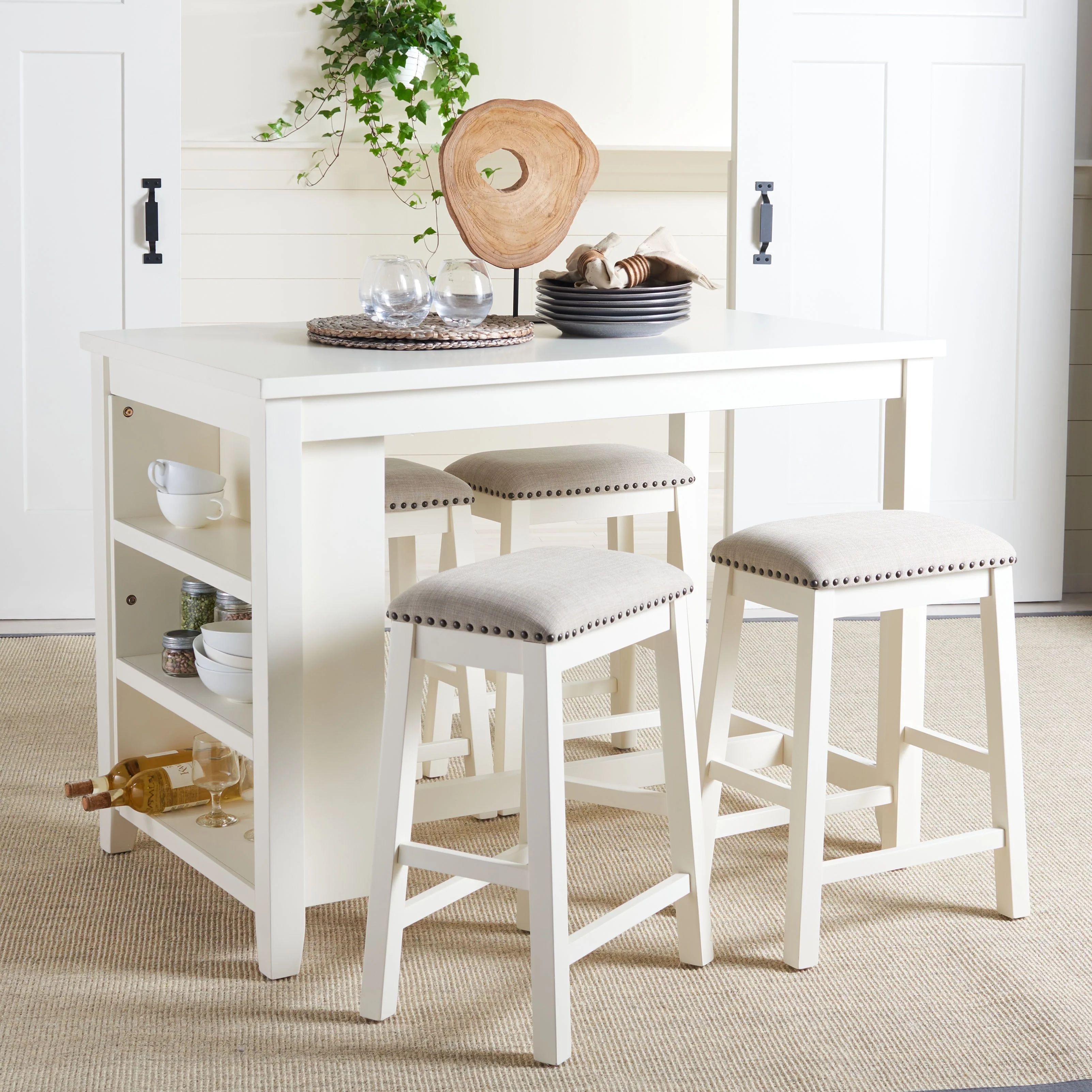 SAFAVIEH Ikuko White Counter Stool - 18.8
