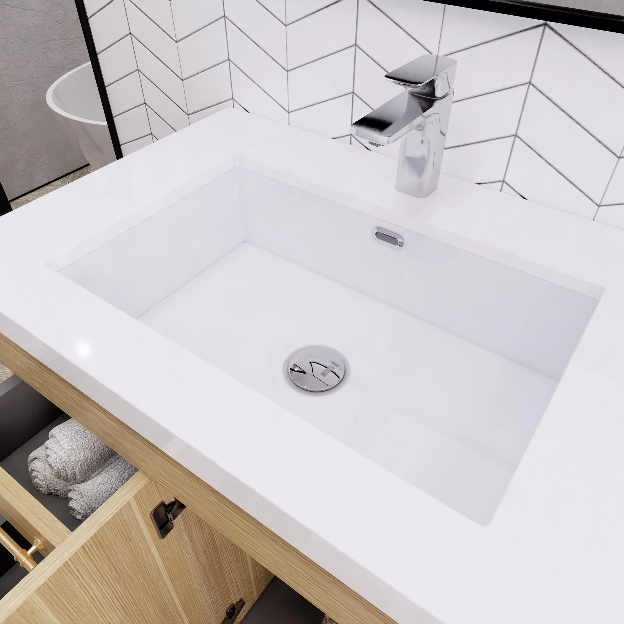 Eliza 60'' Freestanding Vanity with Single Sink on the Left