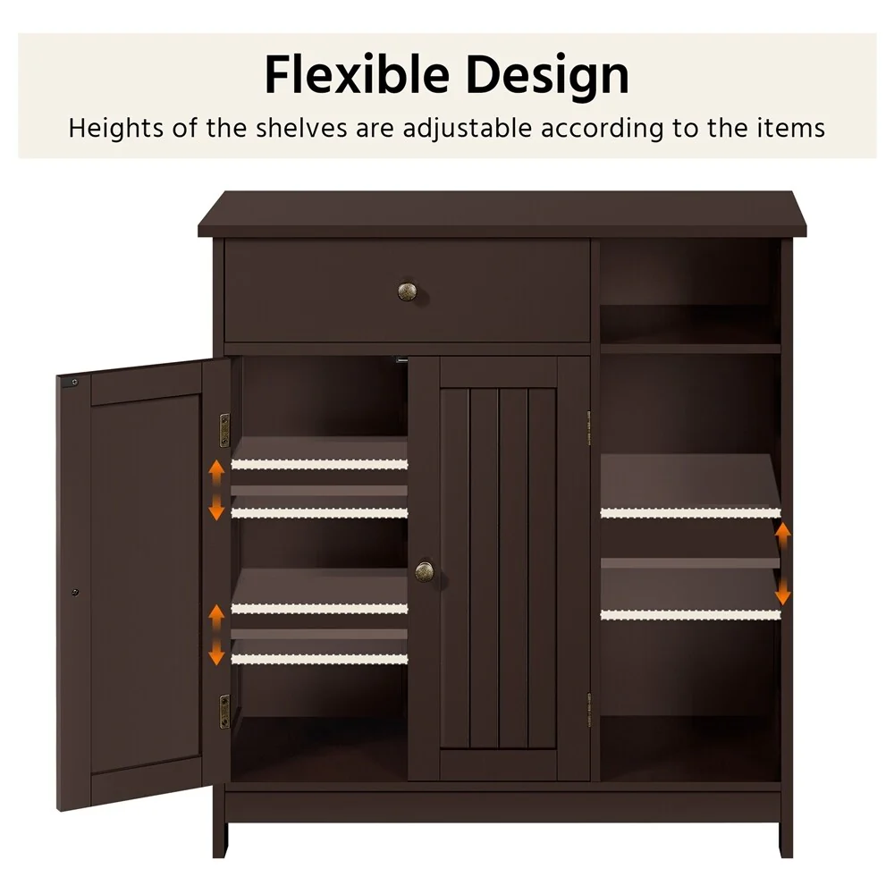 Yaheetech Free-Standing Bathroom Floor Cabinet with Adjustable Drawer