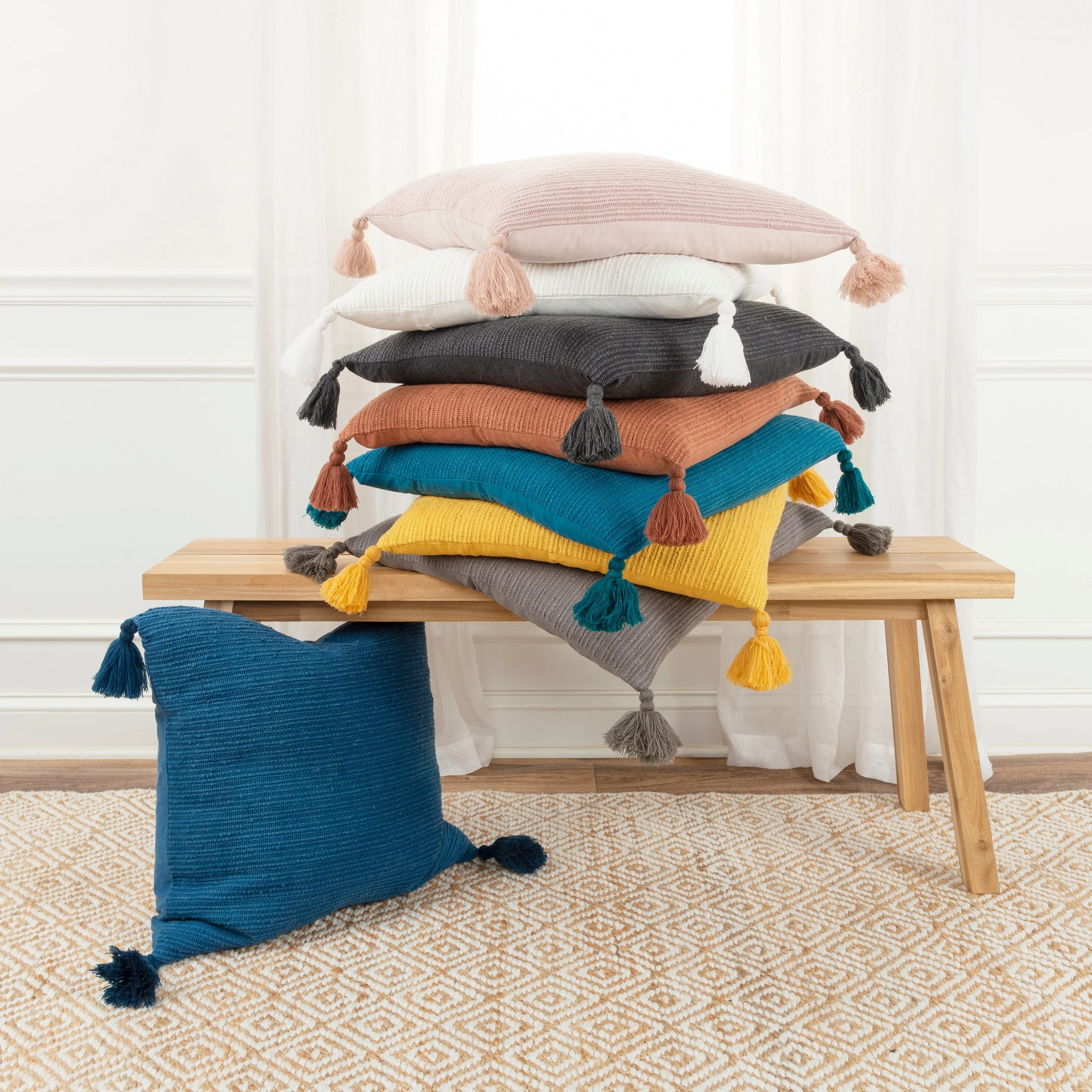 Rizzy Home Solid Stripe Throw Pillow Cover