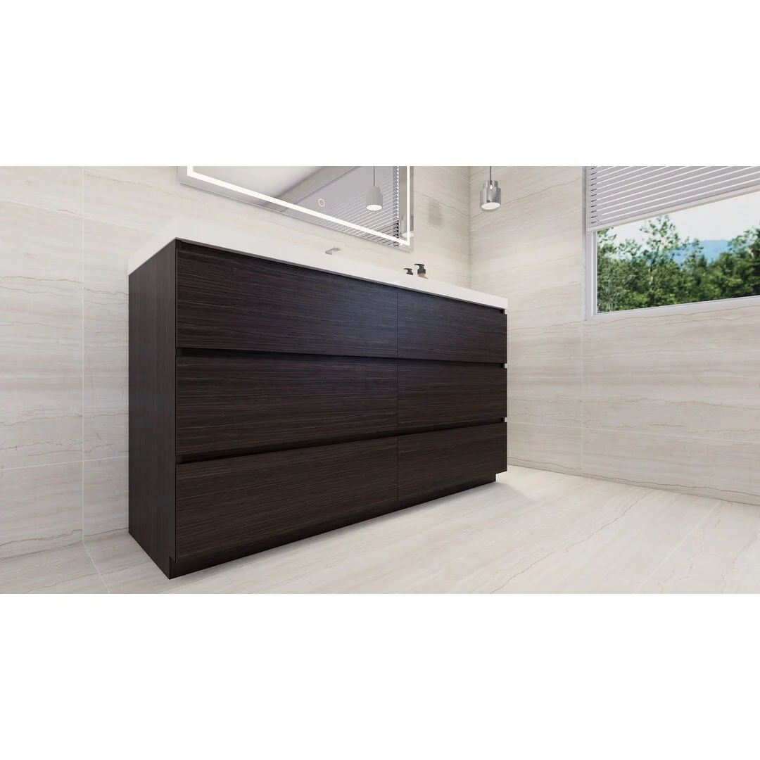 Aron 60'' Freestanding Vanity with Single Reinforced Acrylic Sink