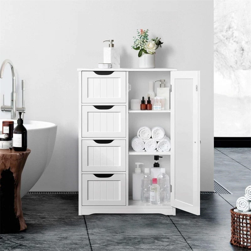 Wooden Bathroom Floor Cabinet - 13