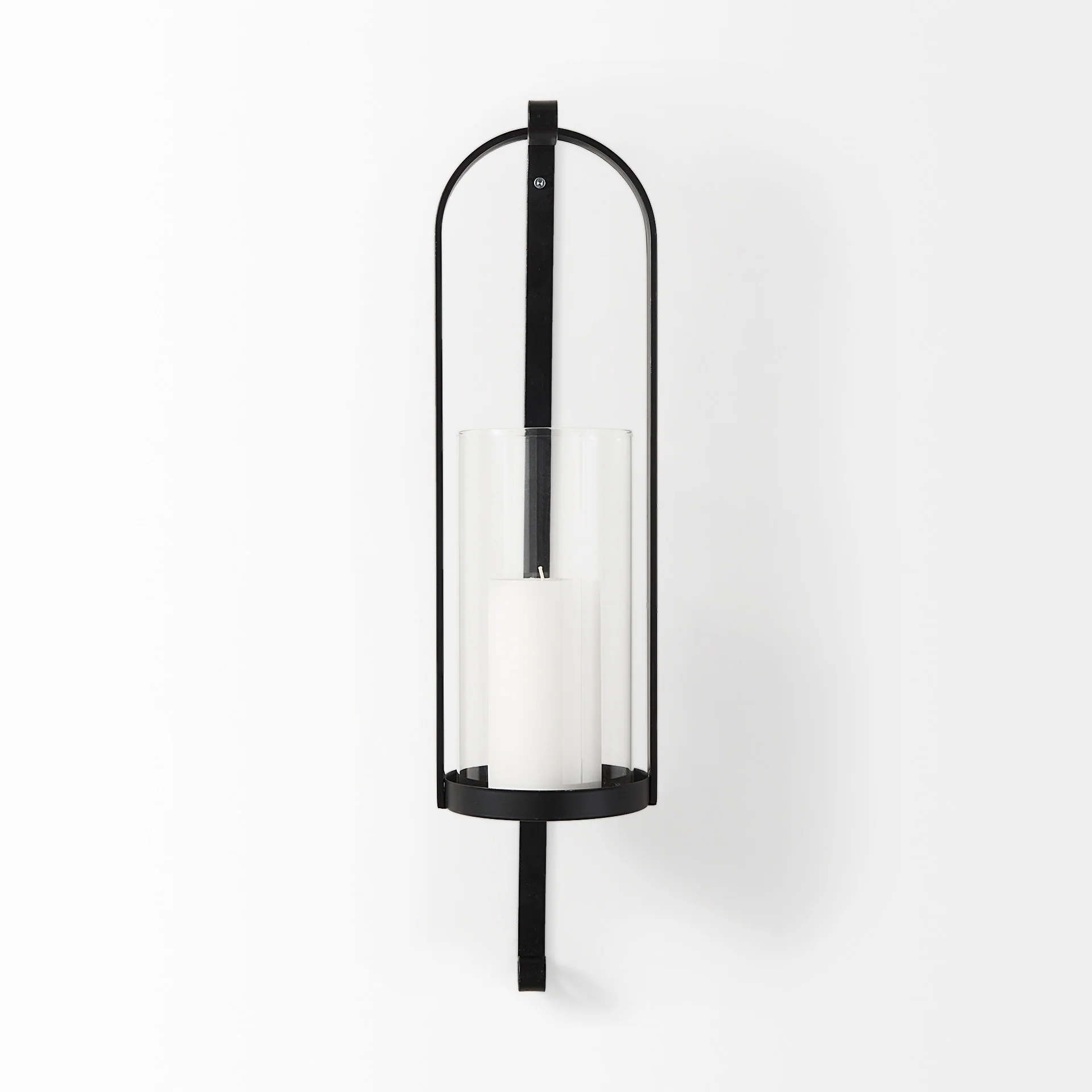 Kero Black Metal Wall Candle Holder - 5.9L x 6.9W x 24.0H