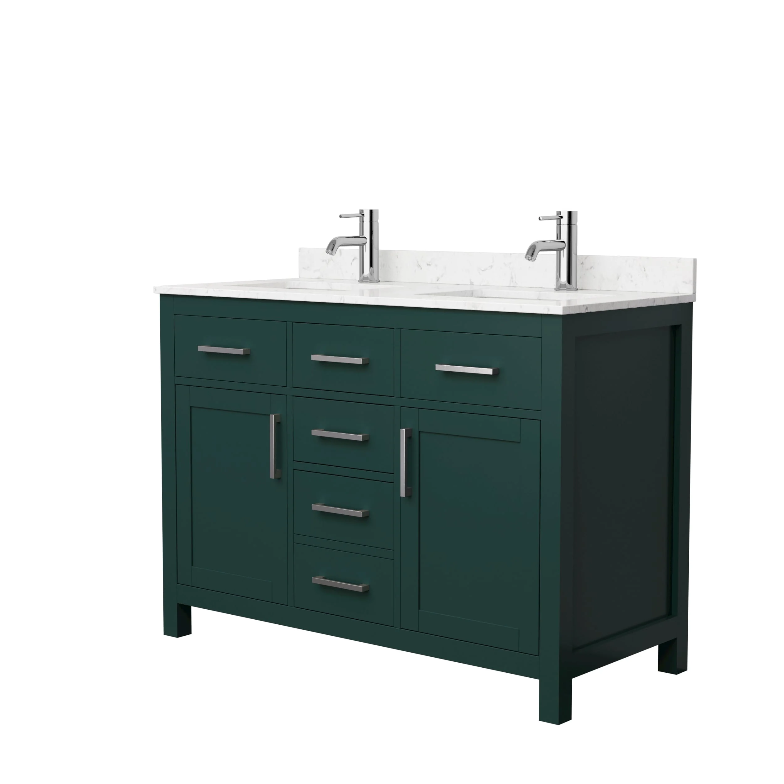 Beckett 48 Inch Double Vanity, Cultured Marble Top
