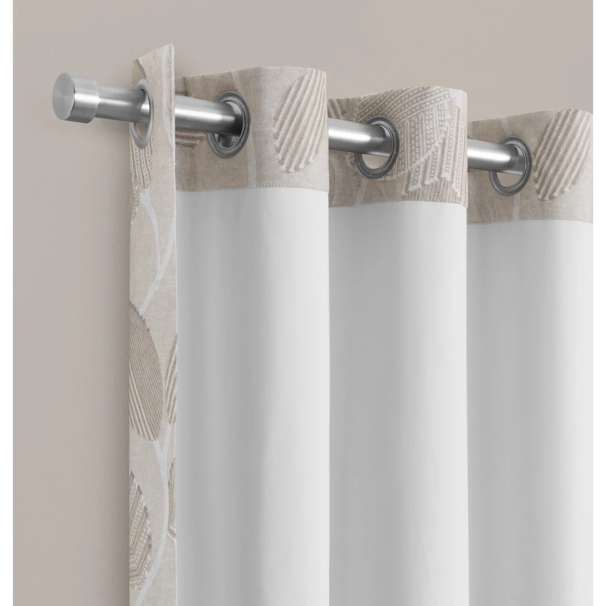 Eclipse Blackout Curtains, Larissa Leaf Grommet Curtains