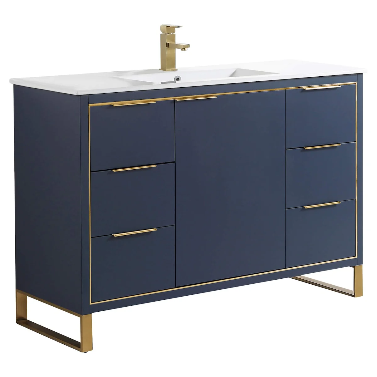 Fine Fixtures Opulence Collection Bathroom Vanity with White Ceramic Sink