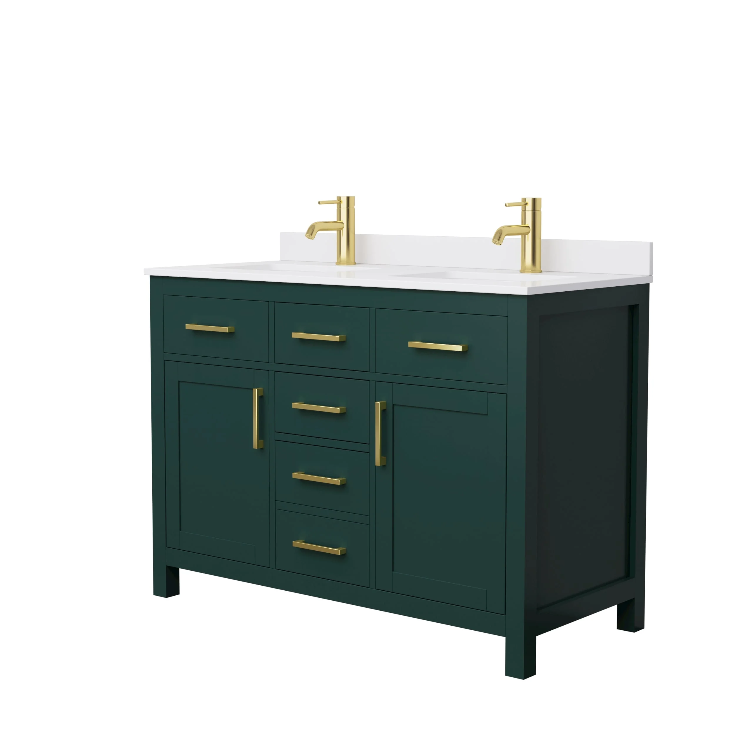 Beckett 48 Inch Double Vanity, Cultured Marble Top