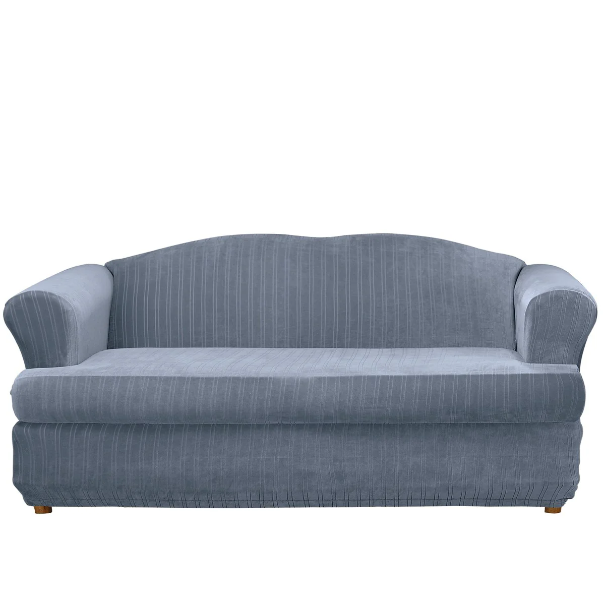 SureFit Stretch Pinstripe 2 Piece T Cushion Sofa Slipcover