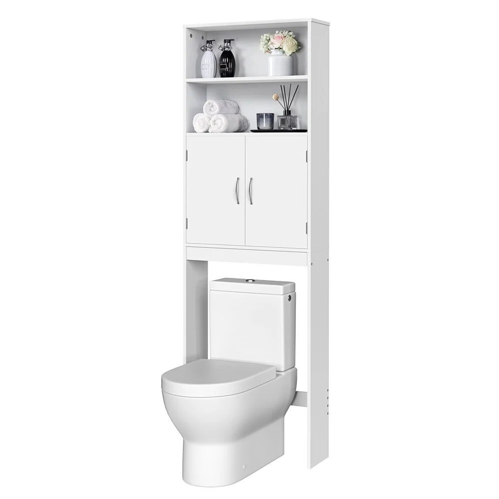 Yaheetech 2-Shelf Bathroom Organizer Over The Toilet,Double Doors
