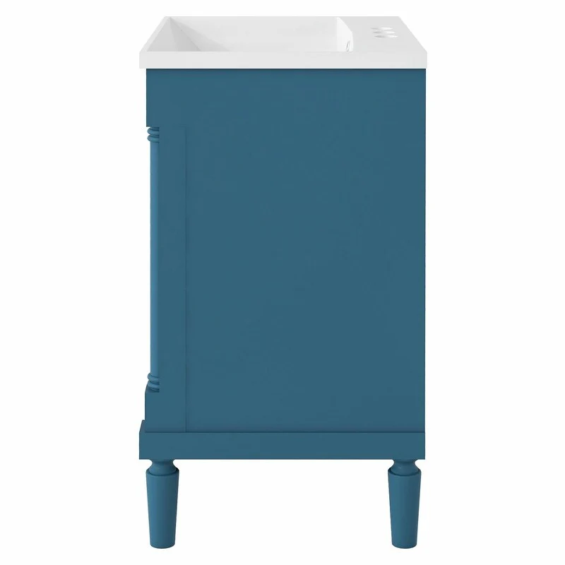 24'' Bathroom Vanity with Top Sink: Modern 2-Tier Storage Cabinet, Single Sink, Large Shelves