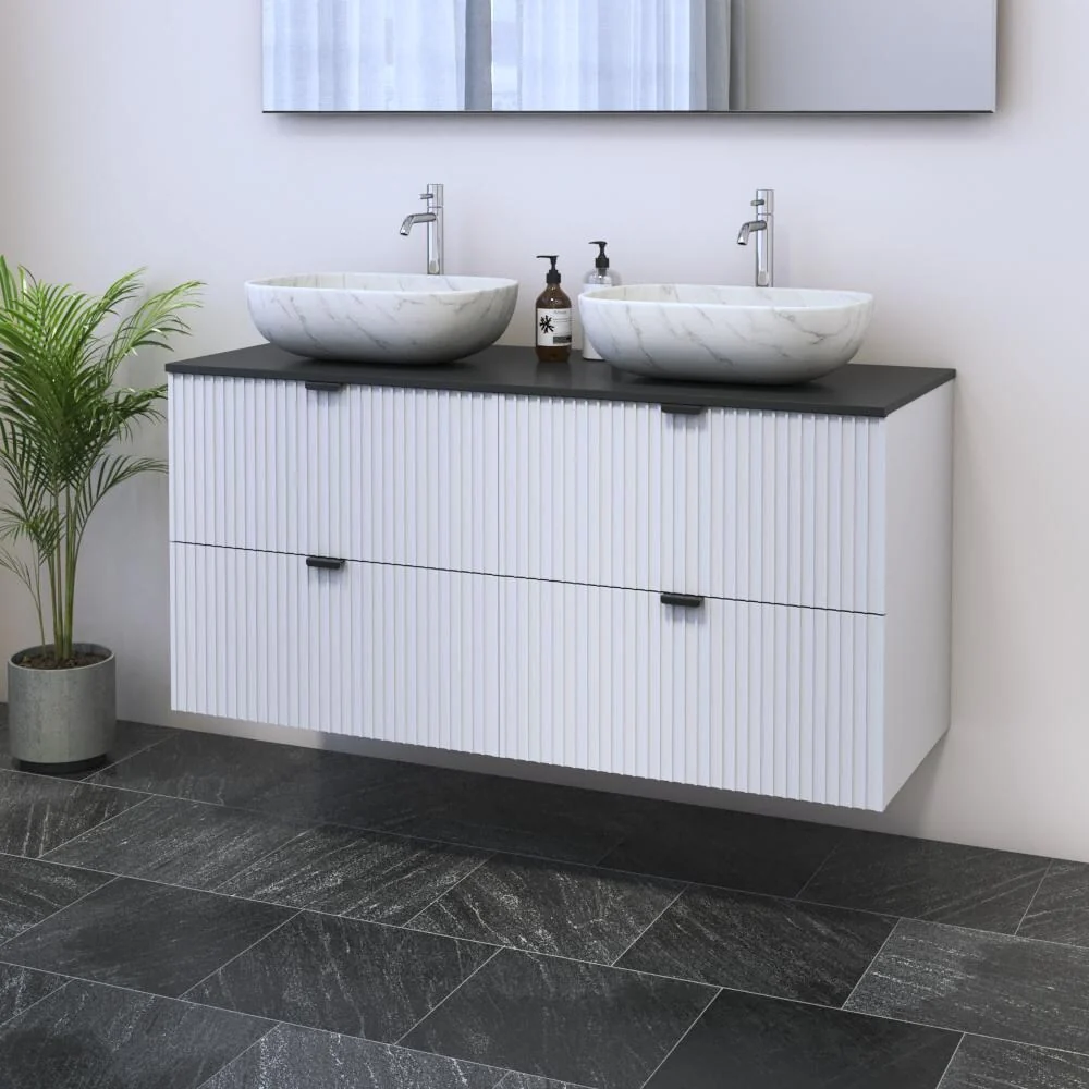 Nicole 4S 120 Double Sink Floating Bathroom Vanity (48