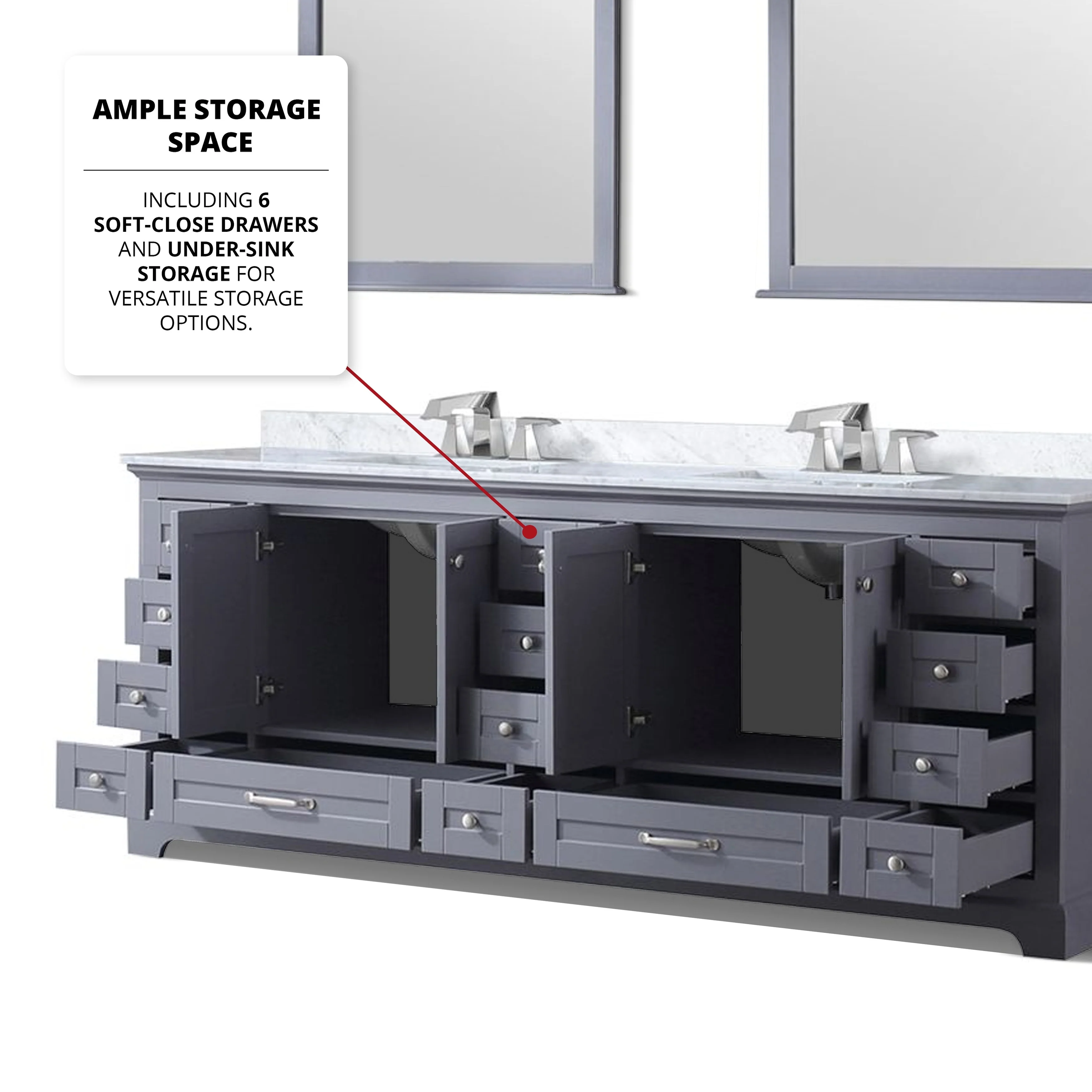 Dukes 84 in. W x 22 in. D Navy Blue Double Bath Vanity