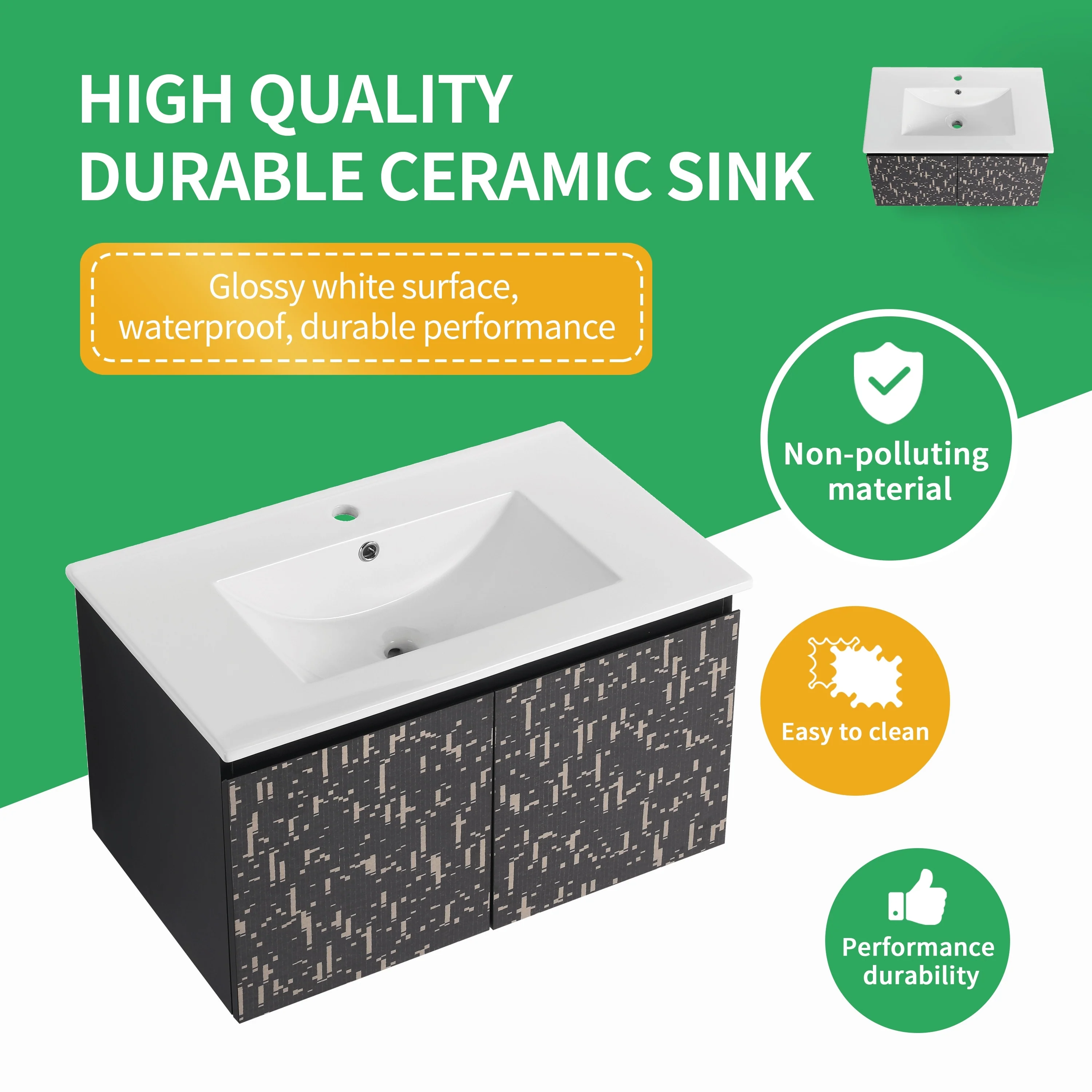 BNK 24/30/48 Inch Double Sink Bathroom Vanity with Soft Close Door