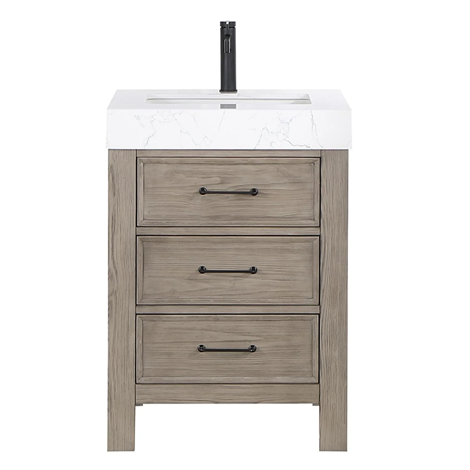 Leon 24 in. Single Bathroom Vanity with Composite Stone Top