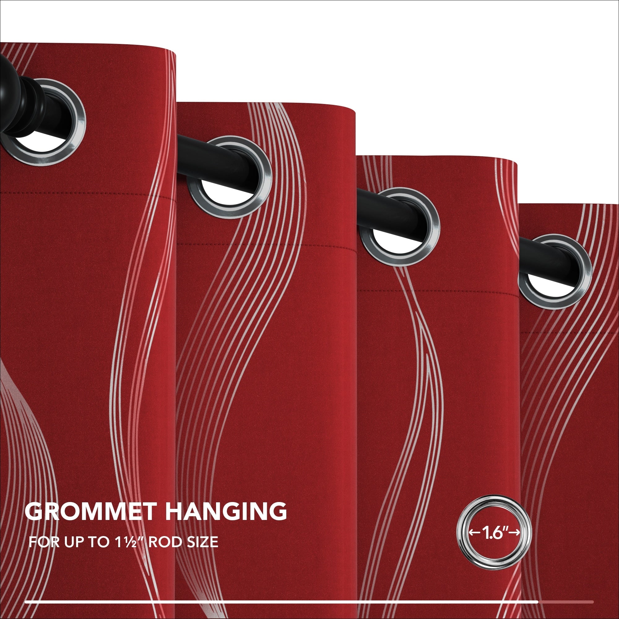 Deconovo Silver Wave 52 Width Curtain Panel Pair (2 Panel)