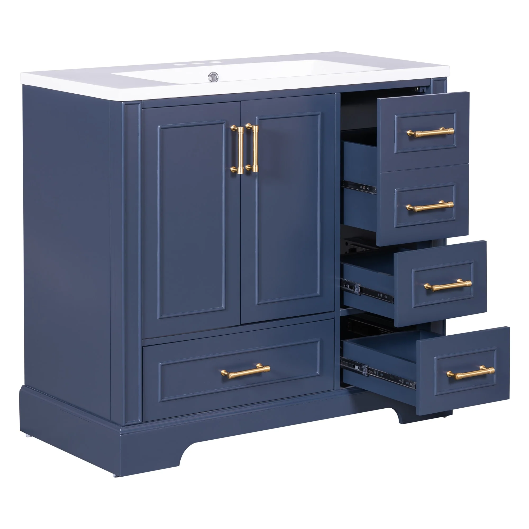 36-inch Traditional Bathroom Vanity with Four Drawers
